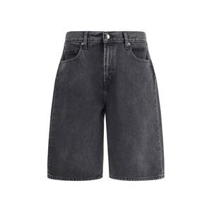 7FOR Black Cotton Bermuda Men's Shorts